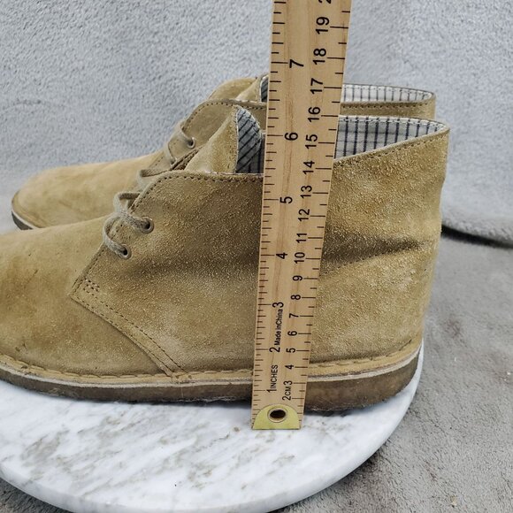 Clarks Shoes Mens Size 8.5 Tan Suede Lace Up Desert Boots *Read* main image 9